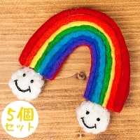 【5個セット】虹と雲のスマイルブローチの商品写真