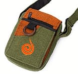 4ポケットトライバル刺繍ポシェット - グリーン×オレンジの商品写真