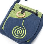 4ポケットトライバル刺繍ポシェット - 緑×紺の商品写真