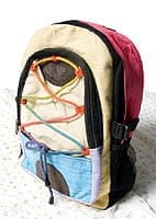 ヘンプコットンのカラフルバックパック　イエロー系の商品写真