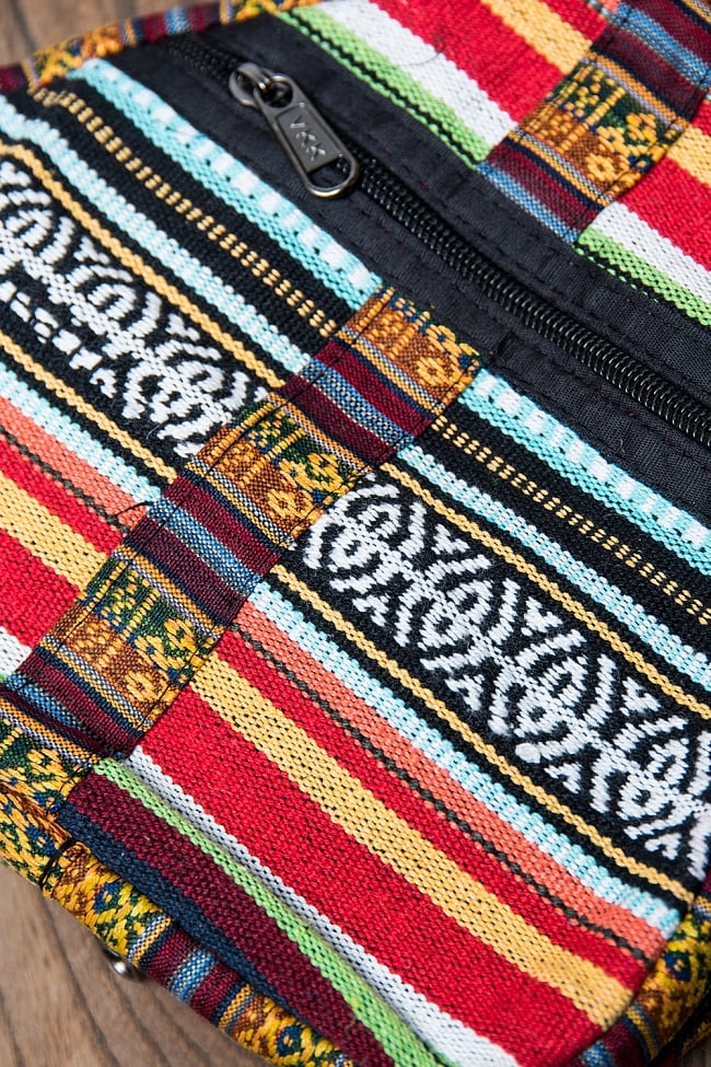 折りたためるから便利!おにぎりバックパックの商品写真 7枚目 生地をアップにしてみました。ゲリコットンなのでとても丈夫です。