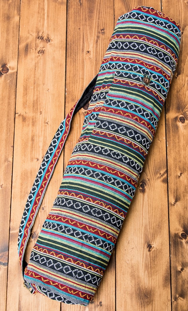 [ジッパータイプ]ネパール織り布のヨガマットバッグ 1