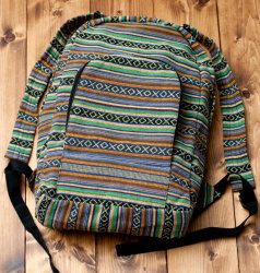 ネパールゲリのバックパック - 緑×青×茶系の商品写真
