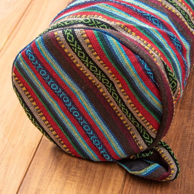 【大サイズ】ネパール織り布のヨガマットバッグ 2 - 底面もしっかり作られています