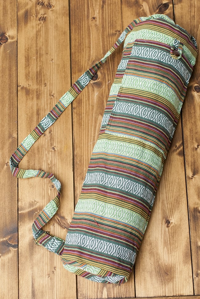 [ワイドサイズ]ネパール織り布のヨガマットバッグの写真ヨガマットバッグ,バッグ,ショルダー バッグ,エスニック バッグ,ヨガマットバッグ,バッグ,ショルダー バッグ,エスニック バッグ,ヨガマッグ