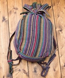ネパールゲリのバックパック - 紫系ストライプの商品写真