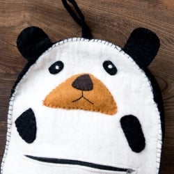 手作りフェルト　ネパールのゆるいアニマルリュックサック - パンダさん - サブ4