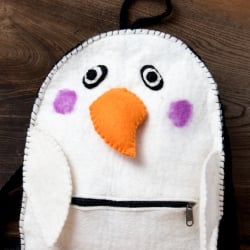 手作りフェルト　ネパールのゆるいアニマルリュックサック - インコさん - サブ4