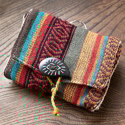 ヘンプとネパールゲリの手作りポーチ - 横長 - サブ2