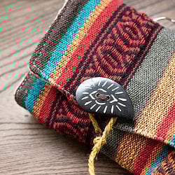 ヘンプとネパールゲリの手作りポーチ - 横長 - サブ3