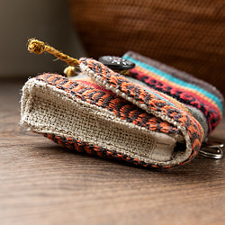 ヘンプとネパールゲリの手作りポーチ - 横長 - サブ4