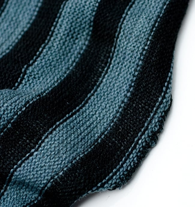 コットンスヌードターバン　【黒×ブルー・グレー系】 3 - 縁の写真です