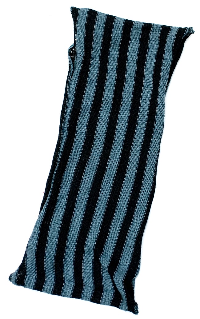 コットンスヌードターバン　【黒×ブルー・グレー系】の写真1枚目です。こんな形をしています。シンプルなので使い方はあなた次第！コットン ターバン,ヘアバンド,スヌード,エスニック,カラフル