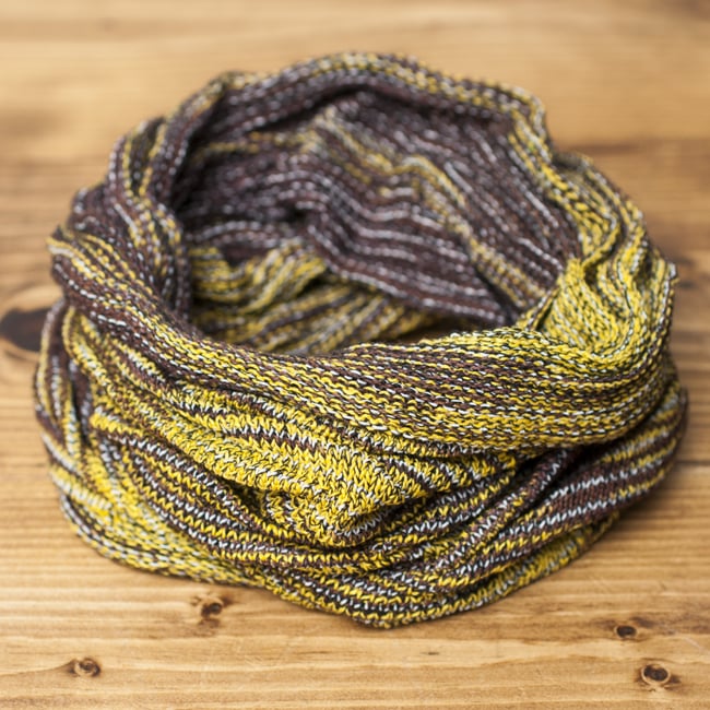 何通りも楽しめる!魔法のターバン 【黄×ブラウン】の写真