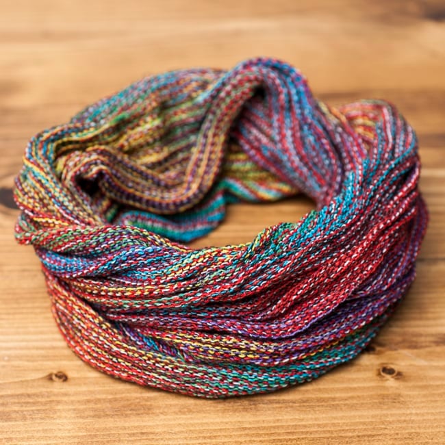 何通りも楽しめる!魔法のターバン 【レインボー】の商品写真 1枚目 その日の気分で色々な巻き方ができちゃいます!