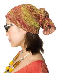 何通りも楽しめる！魔法のターバン 【黄×赤】の商品写真