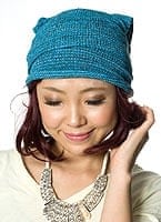 何通りも楽しめる!魔法のターバン 【ターコイズブルー】の商品写真