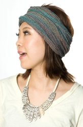 何通りも楽しめる！魔法のターバン 【茶×グリーン】の商品写真