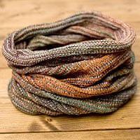 何通りも楽しめる!魔法のターバン 【茶×オレンジ×グリーン】の商品写真