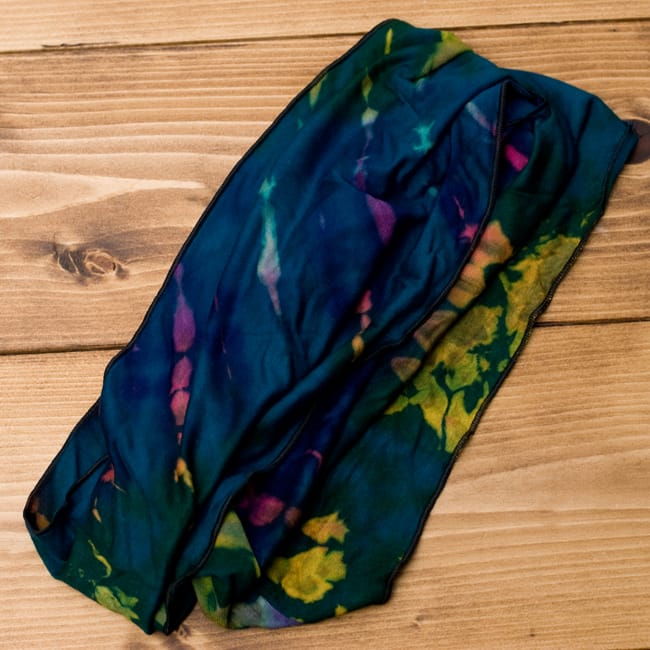 タイダイロングヘアバンド 【ブルーグリーン系アソート】の写真