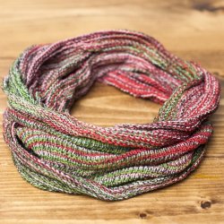 【ハーフサイズ】何通りも楽しめる！魔法のターバン 【緑×オレンジ×赤】の商品写真