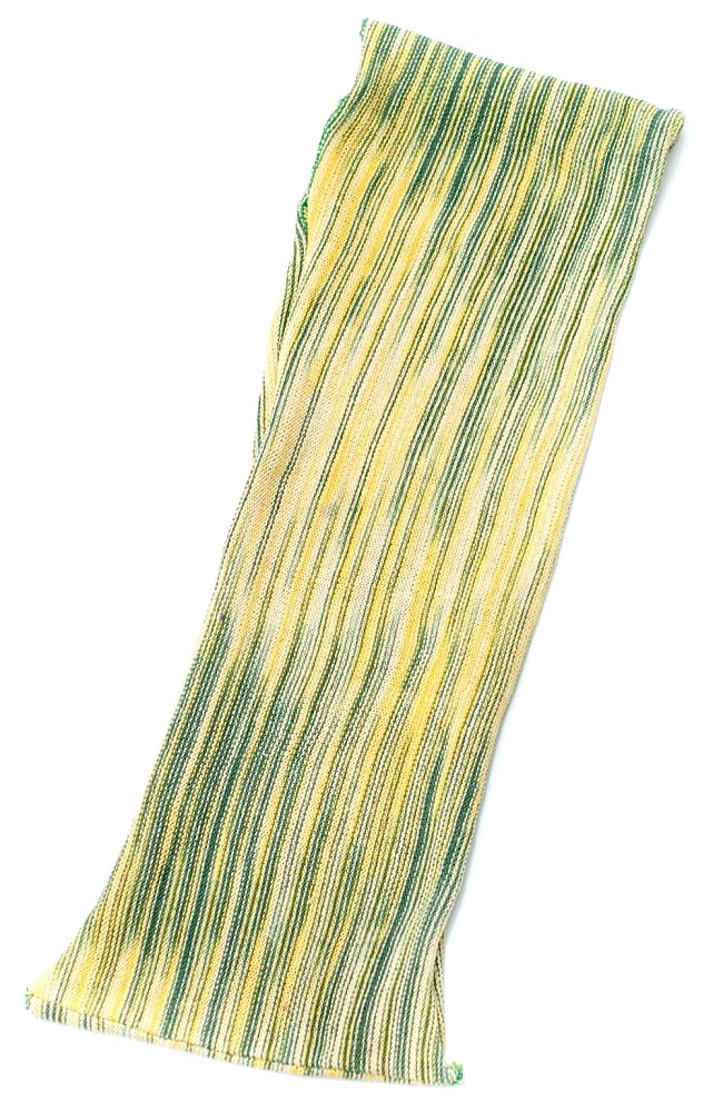 コットンスヌードターバン　【黄×緑系】の写真1枚目です。こんな形をしています。シンプルなので使い方はあなた次第！コットン ターバン,ヘアバンド,スヌード,エスニック,カラフル