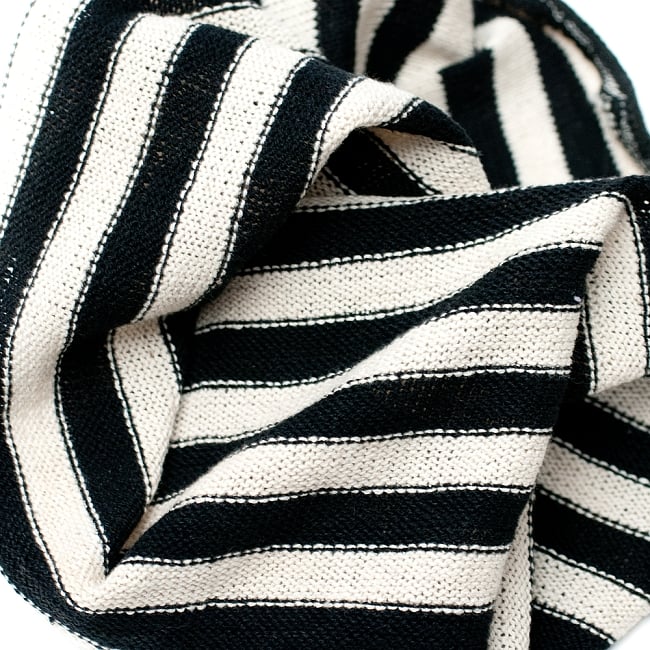 コットンスヌードターバン 【白黒系】 2 - 素材感が分かるようにアップで撮ってみました。