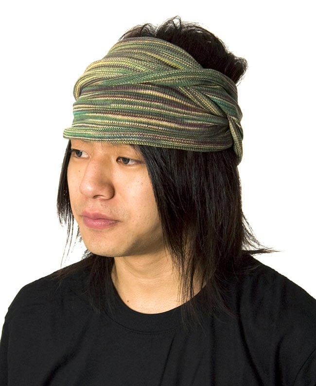 コットンスヌードターバン　【白黒系】 6 - もちろん男女兼用です