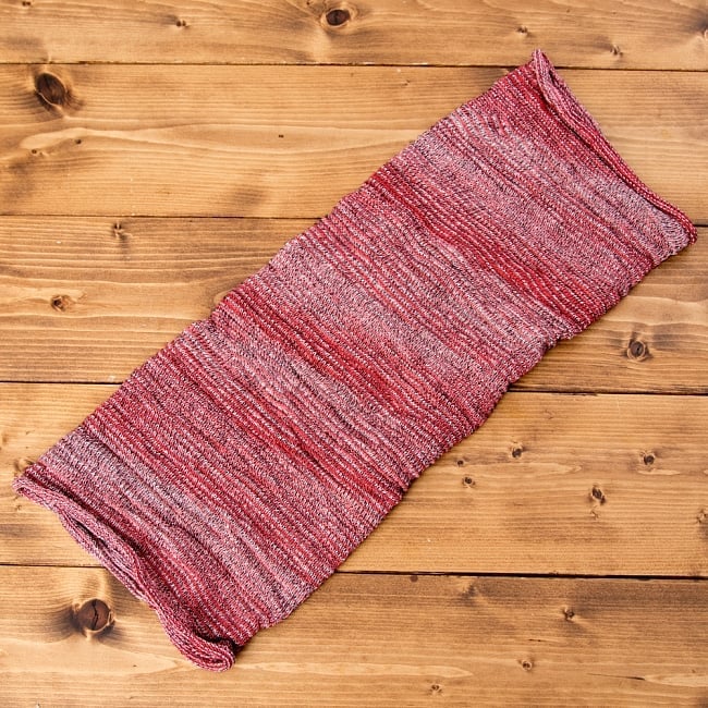 何通りも楽しめる!魔法のターバン - 赤×ピンク 2 - 広げるとこのような形をしています。お好みに合わせてお使いください。