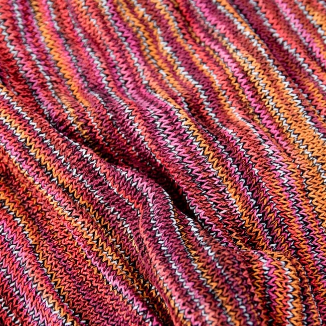 【ハーフサイズ】何通りも楽しめる！魔法のターバン - ピンク×オレンジ 5 - くしゅくしゅっとしてみました。コットンなので肌にもやさしいですよ。