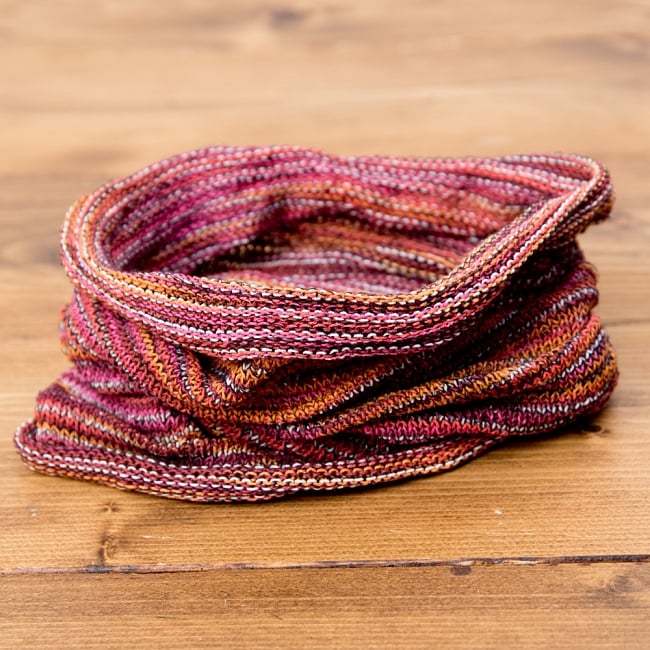 【ハーフサイズ】何通りも楽しめる！魔法のターバン - ピンク×オレンジの写真コットン　ターバン,ターバン,ヘアバンド,帽子,ニット帽