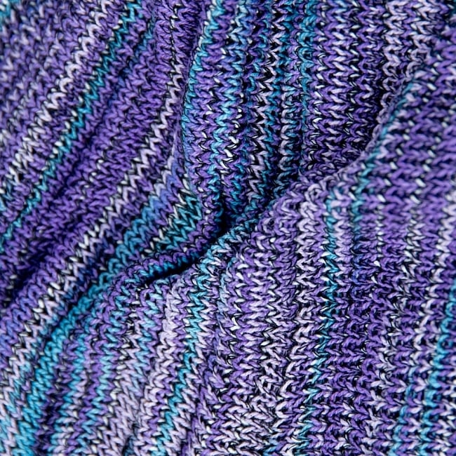 【ハーフサイズ】何通りも楽しめる！魔法のターバン - パープル 5 - くしゅくしゅっとしてみました。コットンなので肌にもやさしいですよ。