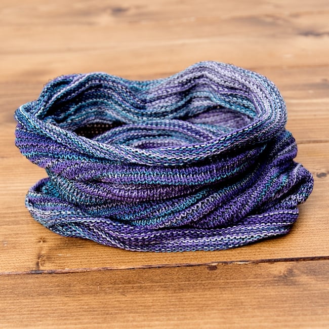 【ハーフサイズ】何通りも楽しめる！魔法のターバン - パープルの写真コットン　ターバン,ターバン,ヘアバンド,帽子,ニット帽