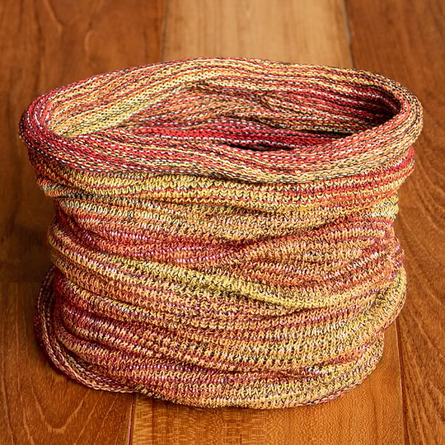 何通りも楽しめる!魔法のターバン - イエロー&オレンジの商品写真 1枚目 その日の気分で色々な巻き方ができちゃいます!