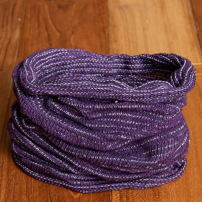 何通りも楽しめる!魔法のターバン - パープルの商品写真 1枚目 その日の気分で色々な巻き方ができちゃいます!