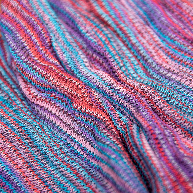 何通りも楽しめる！魔法のターバン - ピンクパープルブルー 5 - くしゅくしゅっとしてみました。コットンなので肌にもやさしいですよ。