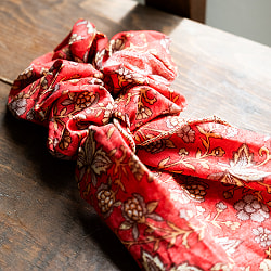 アンティークサリーのリボン付きシュシュ - サブ3