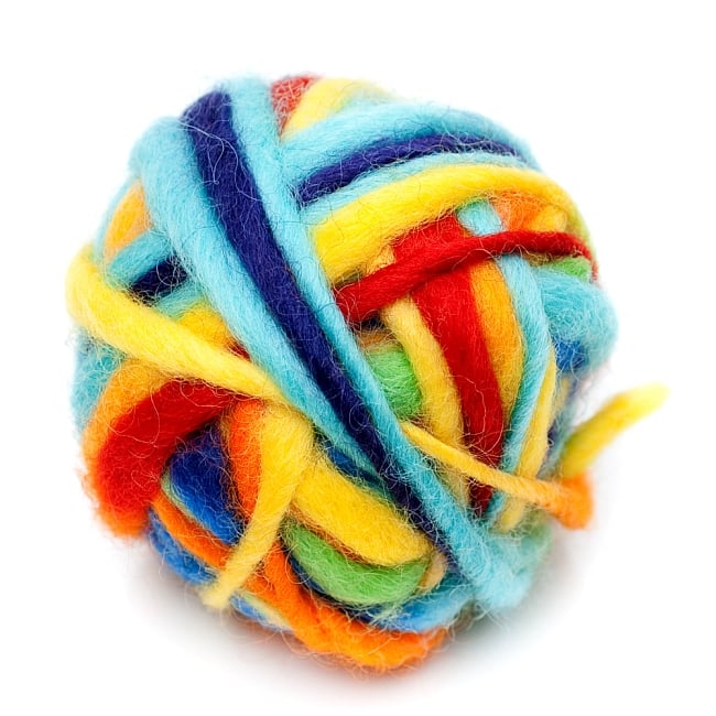 カラーウールボール - レインボーの写真1枚目です。全体写真ですフェルトボール,ウール,ウールボール,刺繍糸,羊毛,手芸