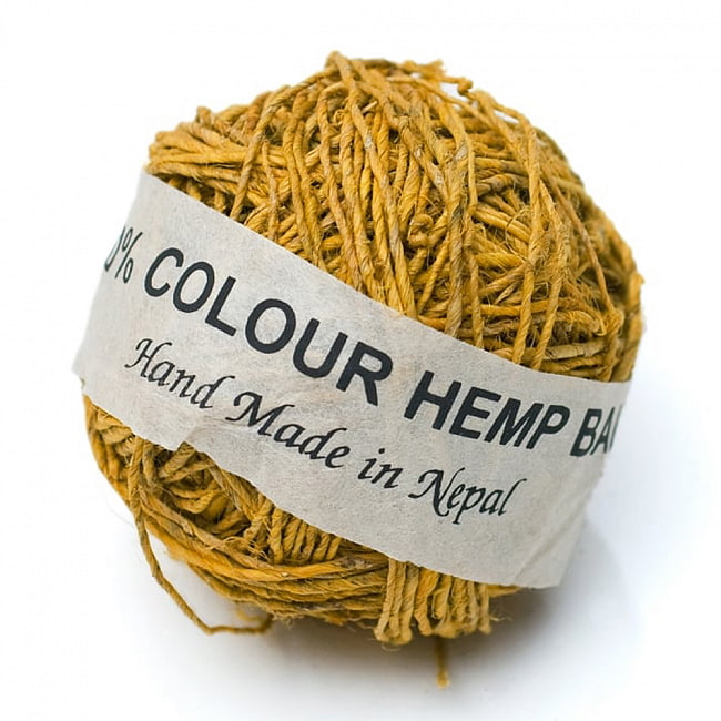〔手芸用〕カラーヘンプボール-細糸 【黄】の写真1枚目です。全体写真です。ヘンプボール,糸,手芸,ヘンプ