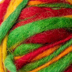 【送料無料・9個セット】カラーウールボール - 赤×オレンジ×緑 - サブ3