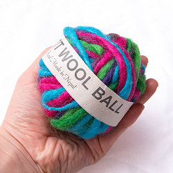 【送料無料・9個セット】カラーウールボール - 水色×ピンク - サブ4