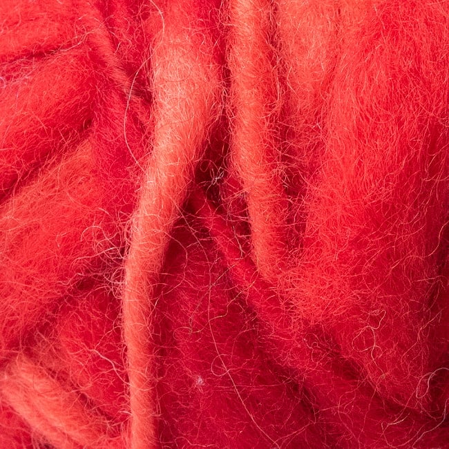 【送料無料・9個セット】カラーウールボール - レッドオレンジ 3 - 拡大してみました