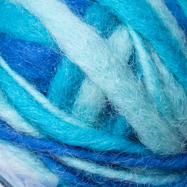 【送料無料・9個セット】カラーウールボール - スカイブルー 3 - 拡大してみました
