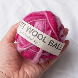 【送料無料・9個セット】カラーウールボール - ラブリーピンク - サブ4