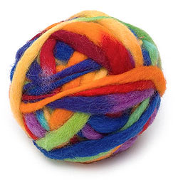 【送料無料・9個セット】カラーウールボール - ビビッドレインボー - サブ2