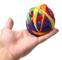 【送料無料・9個セット】カラーウールボール - ビビッドレインボー - サブ4