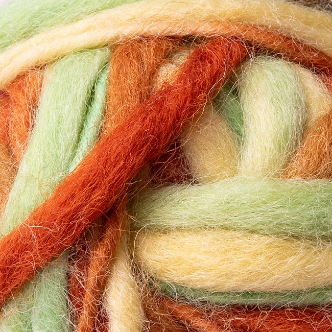 【送料無料・9個セット】カラーウールボール - 黄緑×茶色 3 - 拡大写真になります。