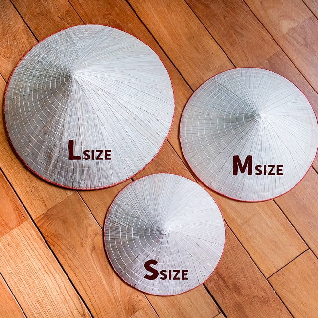 ベトナム文化の象徴 伝統傘 ノン・ラーSサイズ 10 - 3サイズの比較です