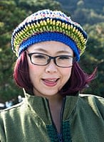 ウールン・カラフルベレーハット 【ブルー系】の商品写真