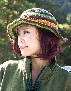 ウールとシルクのカラフルハット - サブ4